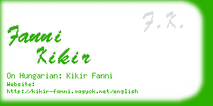 fanni kikir business card